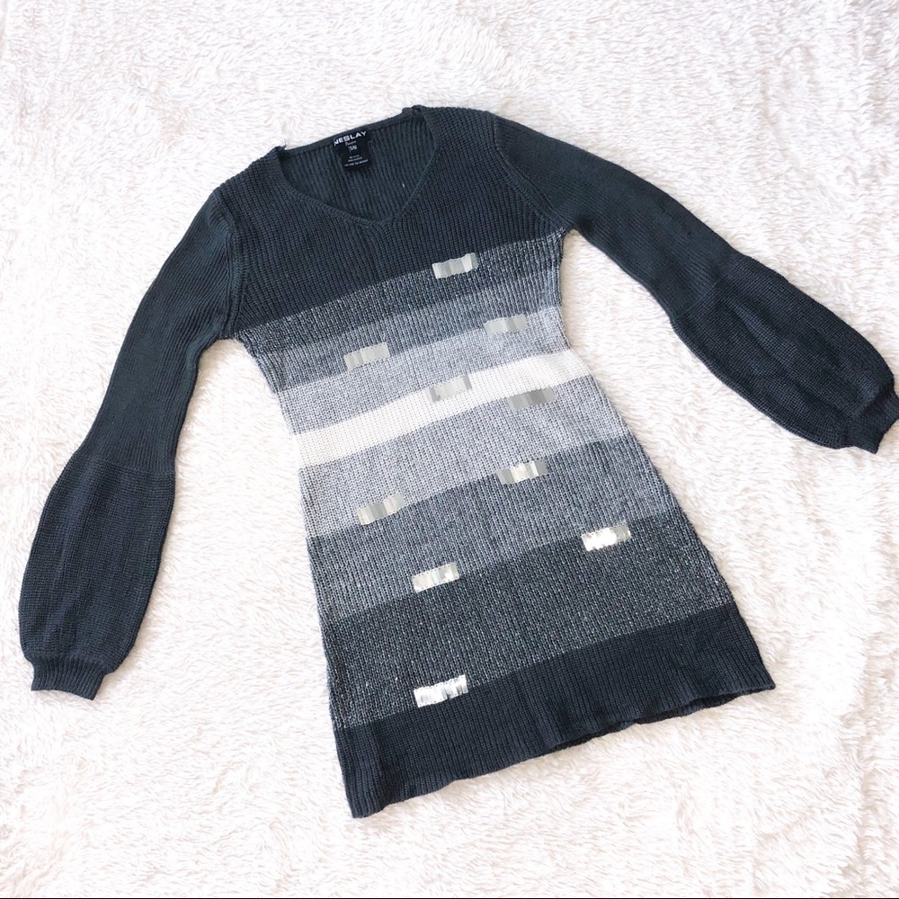 Neslay Paris multi stripe sweater dress